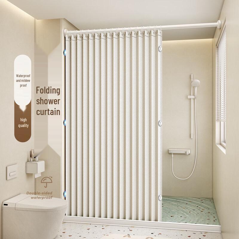 LIEI Foldable Waterproof Shower Curtain