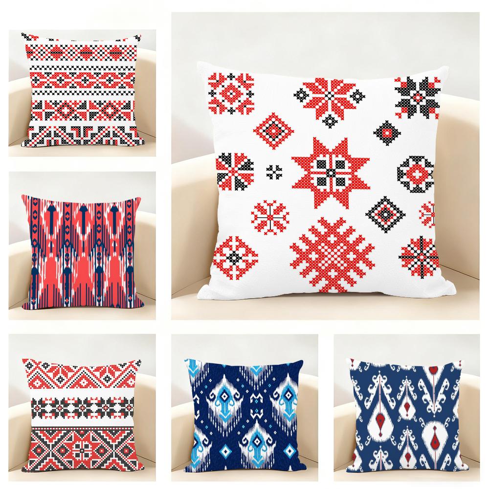 Russian Doll Pattern Art Cushion Cover Linen Pillowcase Soft for Sofa Bed Home Room Decor