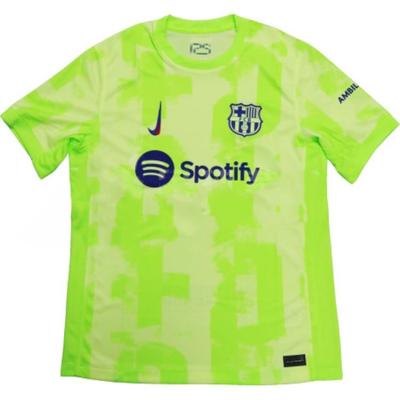Dri-Fit Spotify Барселона 24/25 Вторая выездная повседневная простая футболка с коротким рукавом и круглым вырезом для мужчин топы Зеленый FQ2022702