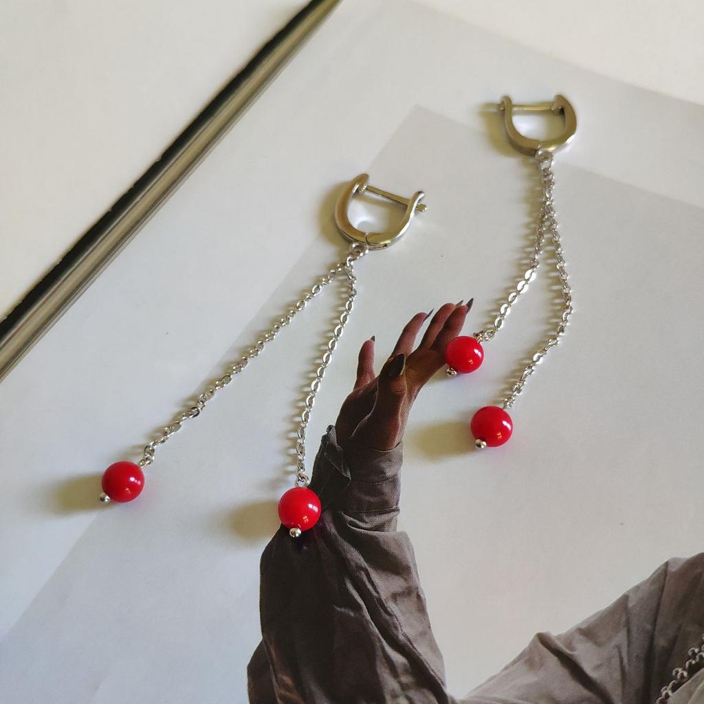 Серебряные серьги с кораллом (2147091)