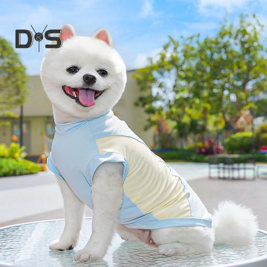 Солнцезащитная рубашка для собак, дышащая, быстросохнущая, охлаждающая футболка из ледяного шелка для собак, летняя одежда без рукавов для маленьких и средних собак