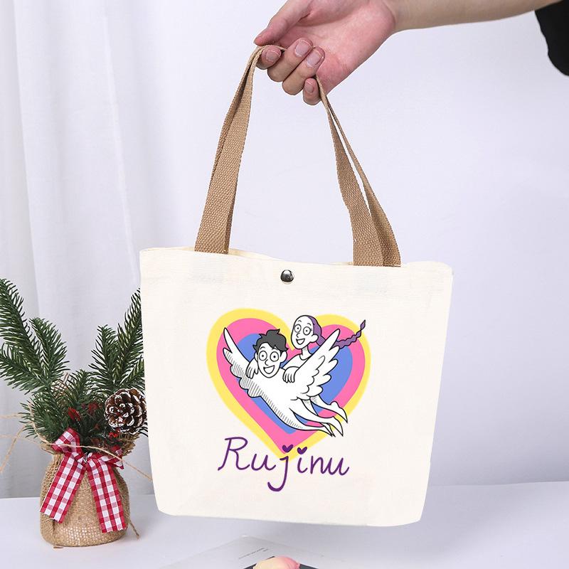 K-Pop Anime Cartoon Printed Student Large Capacity Portable Shoulder Bag Casual Canvas Bag