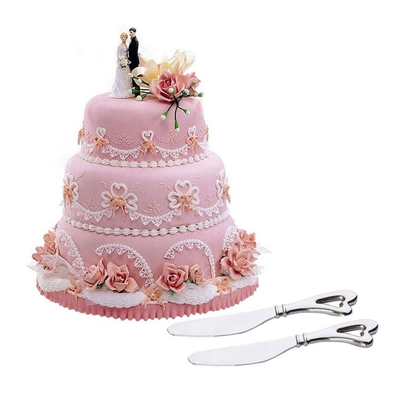 Нож для свадебного торта с ручкой в форме сердца, кухонные принадлежности
