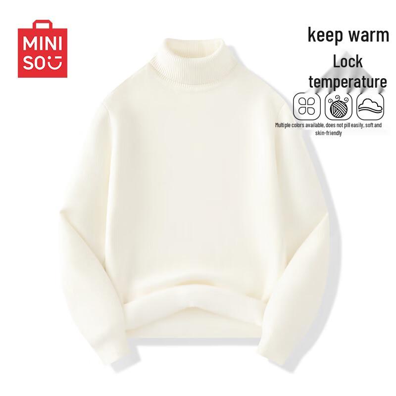 MINISO Мужской свитер с высоким воротником на флисовой подкладке