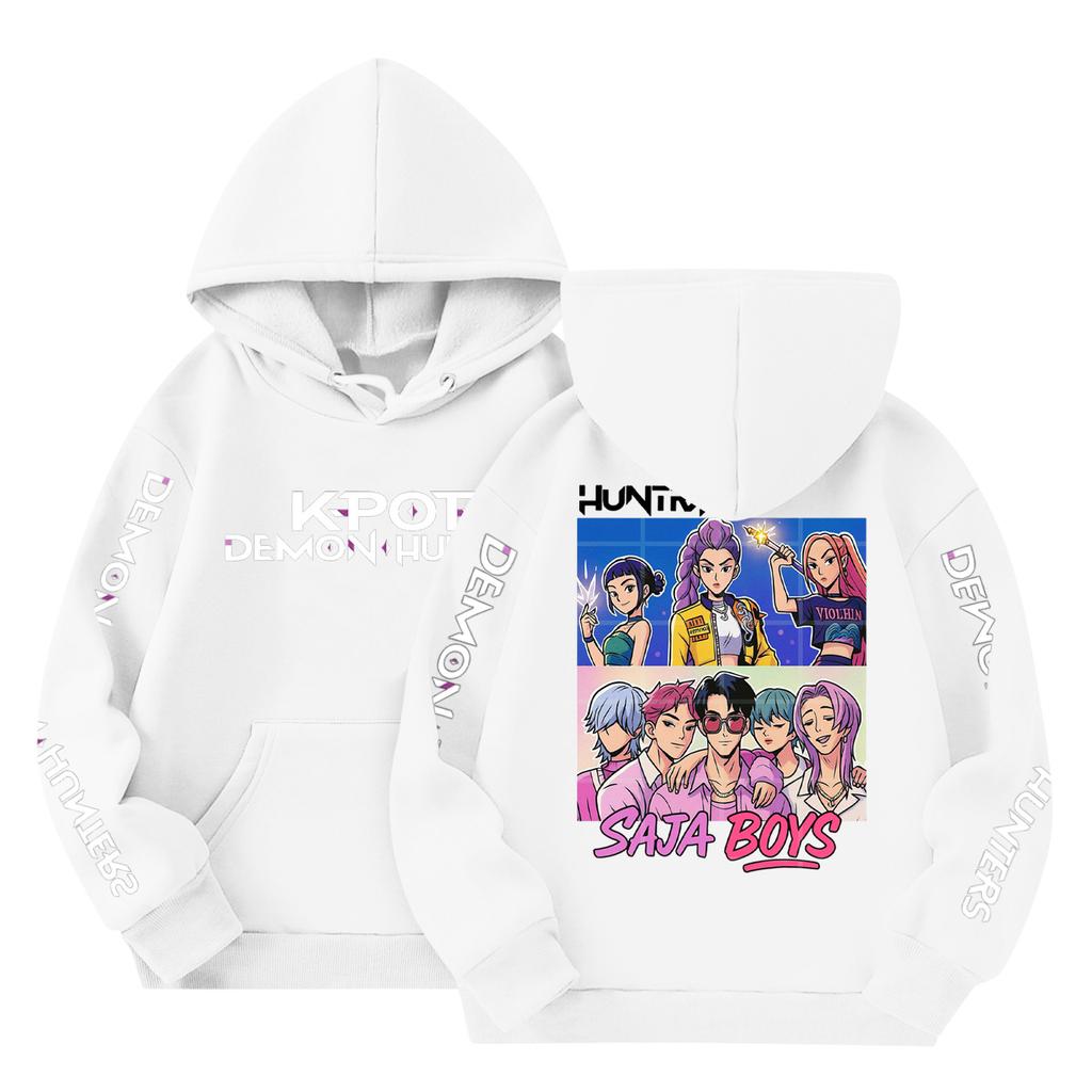 Child Fashion Lightweight Long Sleeve Pullover With Pockets Print Hoodie