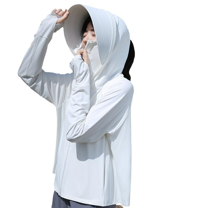 Ice silk large brim sunscreen clothing women's 1011 new UV-proof cycling sunscreen shirt jacket sunscreen clothing thin
