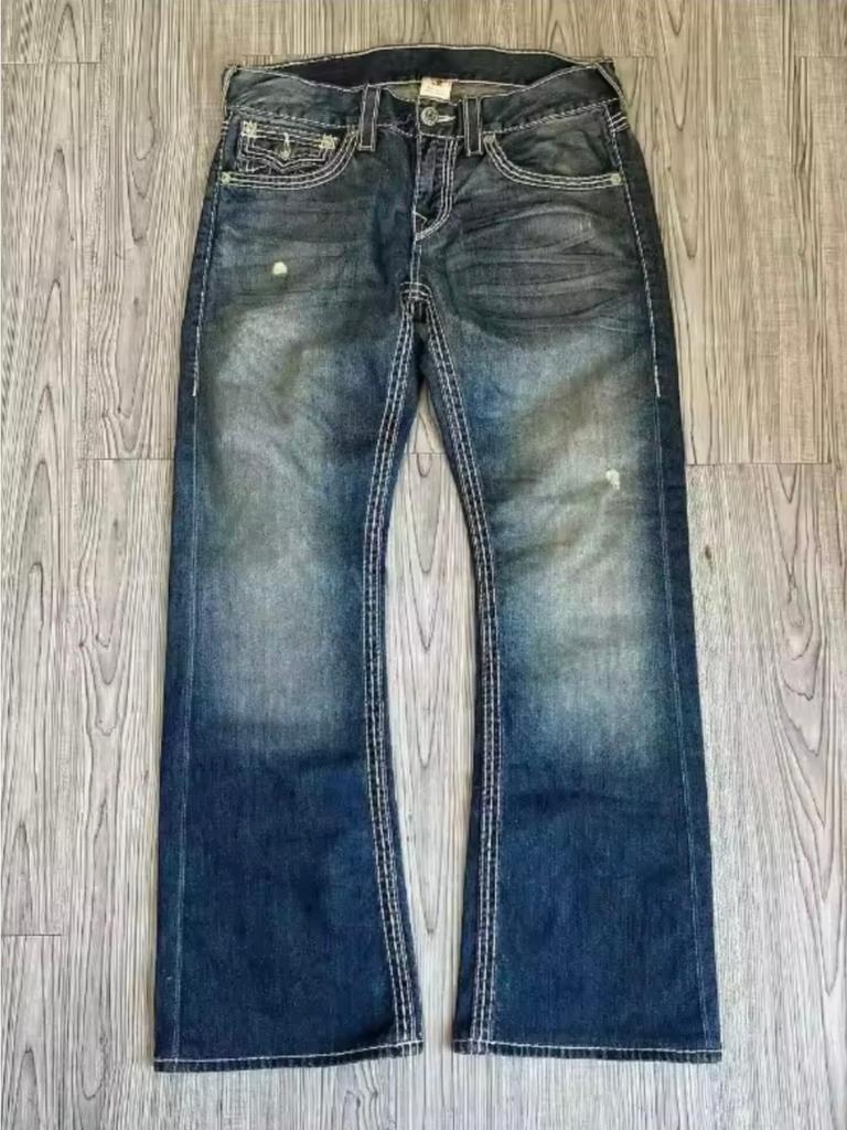 Джинсы в стиле ретро Харадзюку с высокой талией, прямые, широкие, модные, 2000, вышитые, повседневные, готические, в стиле хип-хоп