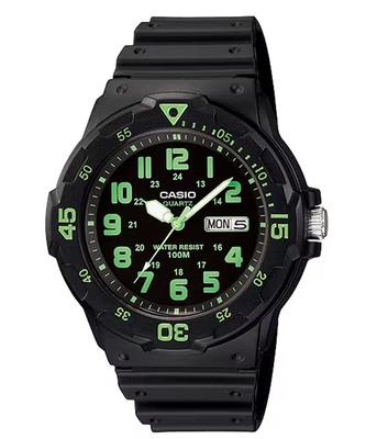 СТАНДАРТНЫЕ кварцевые часы Black x Lime Green Overseas Model [Casio] MRW-200H-3BV мужские [Товар]