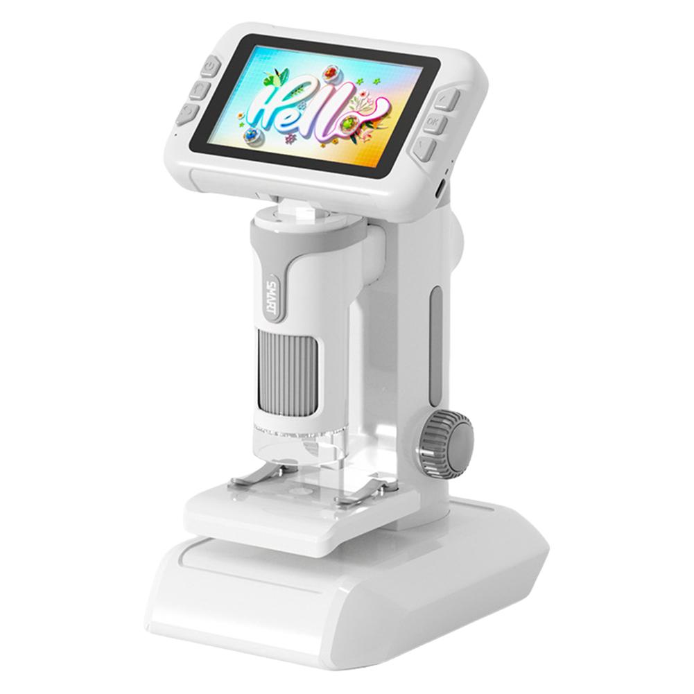 Digital Microscope Adjust HD Color Screen 4/2inches 100-1600X Ultra-Precise Quick Focus Handheld Magnifying Glass for Scientific