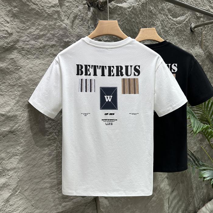 New Summer Men's Short-sleeved T-shirt Printed Thin Short T-shirt Top