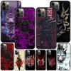 Case For Apple Iphone 11 13 12 Mini 14 Pro Max Xr 7 8 +Se 2020 Xs 6 6s Plus 5 5s Black Silicone Phone Cover Samurai Oni Mas
