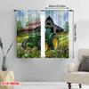 2pcs,2D Plane Printing Pattern Curtains Farm Tractor Durable 100% Polyester Fabric (without Rod) Home Decor for Kitchen Living