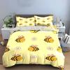 Cute Cartoon Bee and Daisy Bedding Set Bedding set (1 duvet cover, 2 pillowcases, duvet not included)