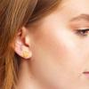 925 Sterling Silver Gold Vermeil Heart Stud Earring