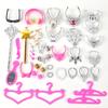 Doll Accessories Glasses Necklace Scepters  Mirror Hangers Earrings Bracelets Rings Set Fit 29.21 Cm/11.5inch Dolls Pretend Play