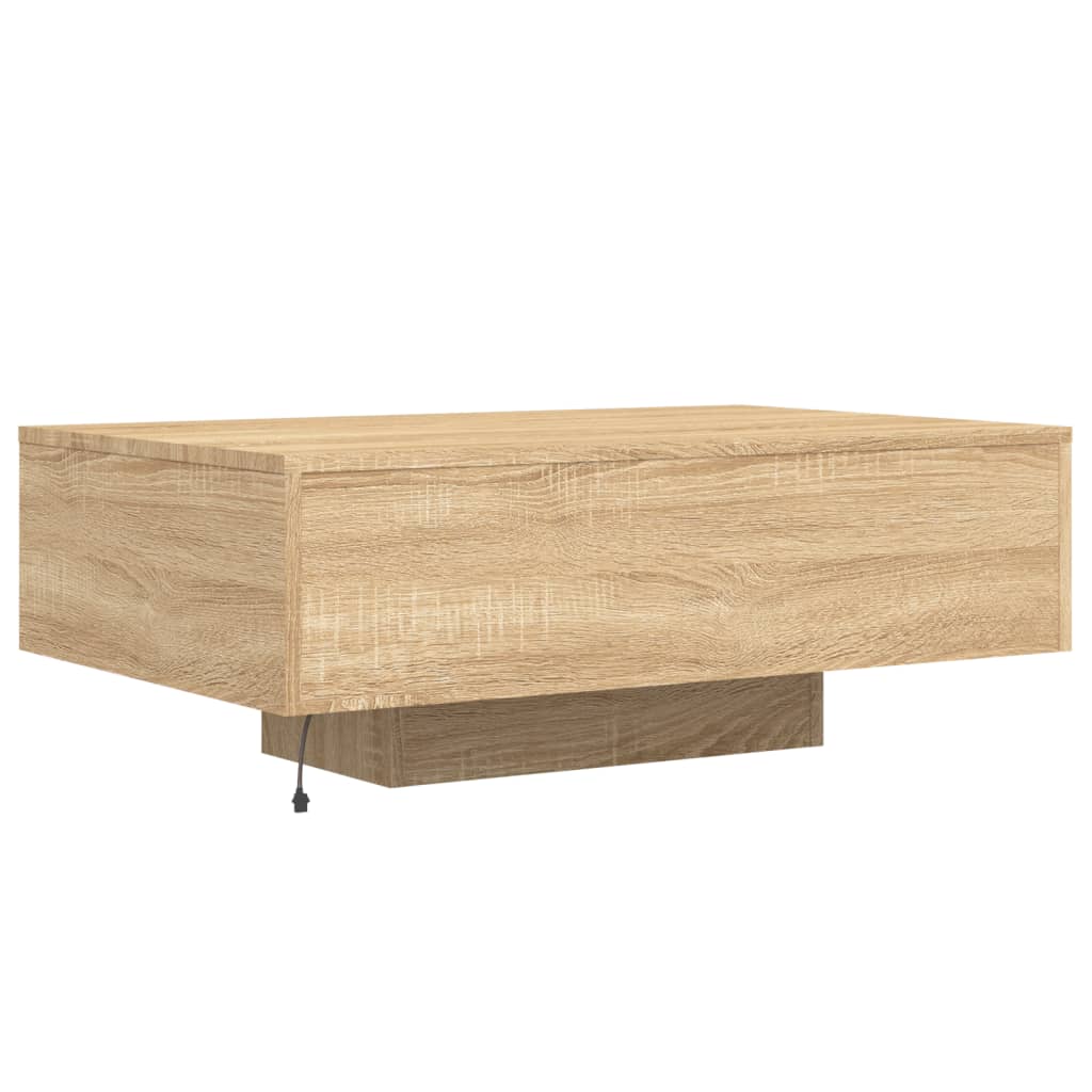 LED Coffee Table in Sonoma Oak 85 x 55 x 31 cm
