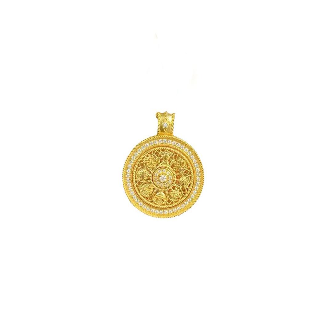 Wei Necklace, Eight Treasure Compass, Diamonds, Light Luxury Retro New Chinese Style for Girlfriend