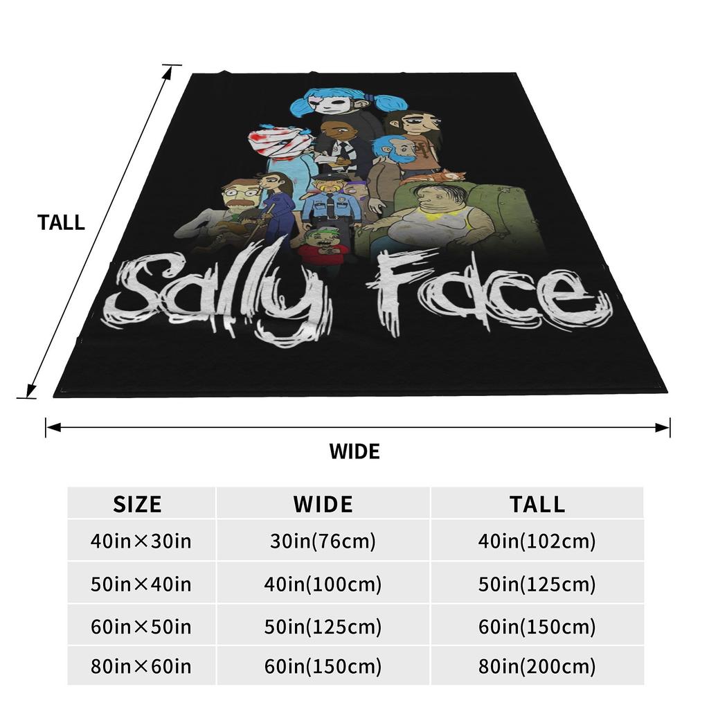 Плед Sally Face Game Anime SF из кораллового флиса, плюшевый, в стиле ужасов, легкий, для путешествий на открытом воздухе, тонкий, стеганый.