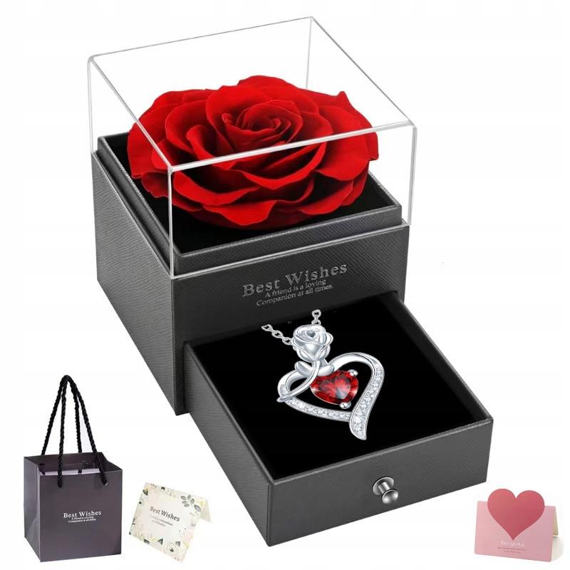 Silver Women' Pendant Necklace Chain Heart Cubic Zirconia Gift