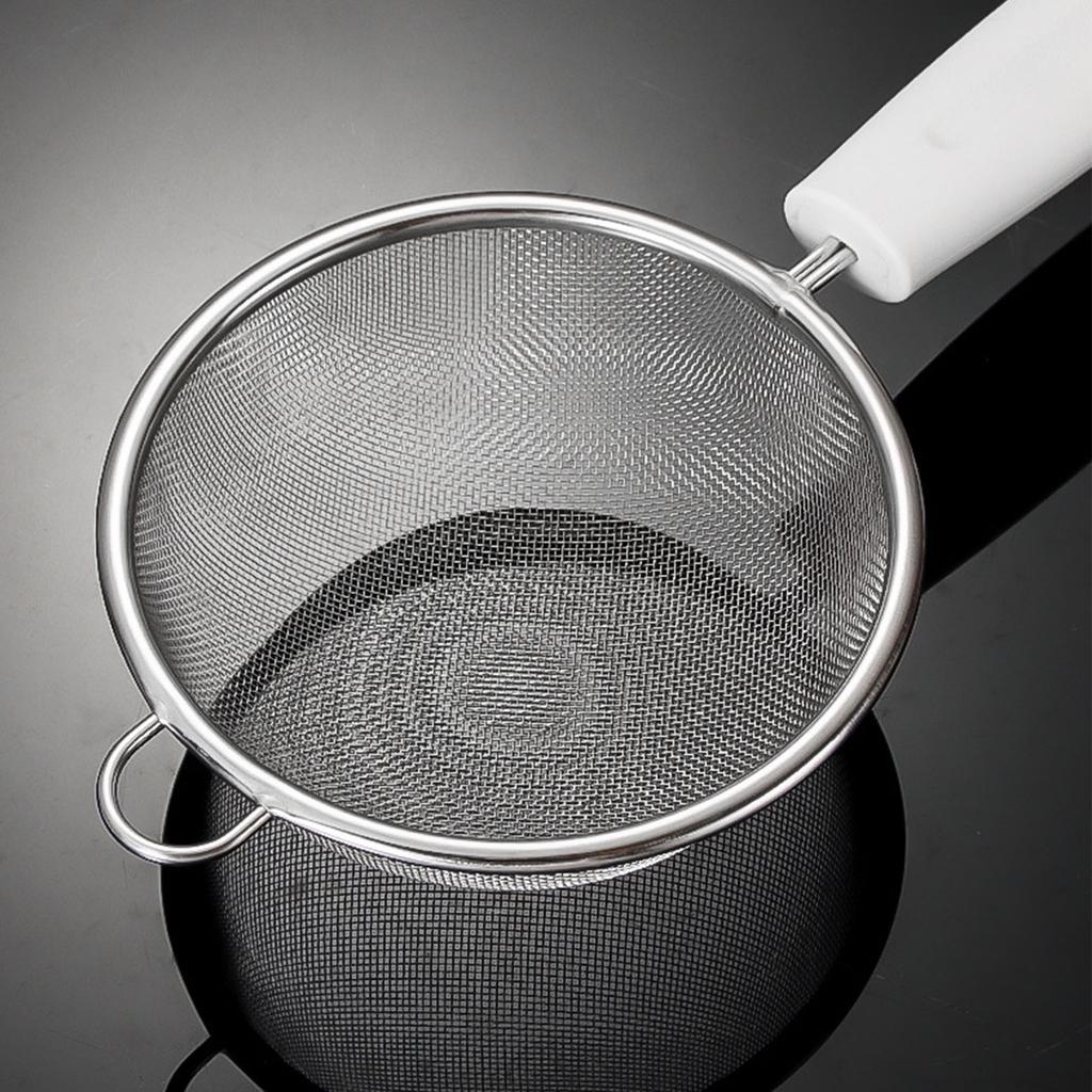 Скиммер с мелкой сеткой из нержавеющей стали, мелкий сетчатый дуршлаг для еды, кухонный инструмент для жарки для фильтрации масла, снятия жира и пены