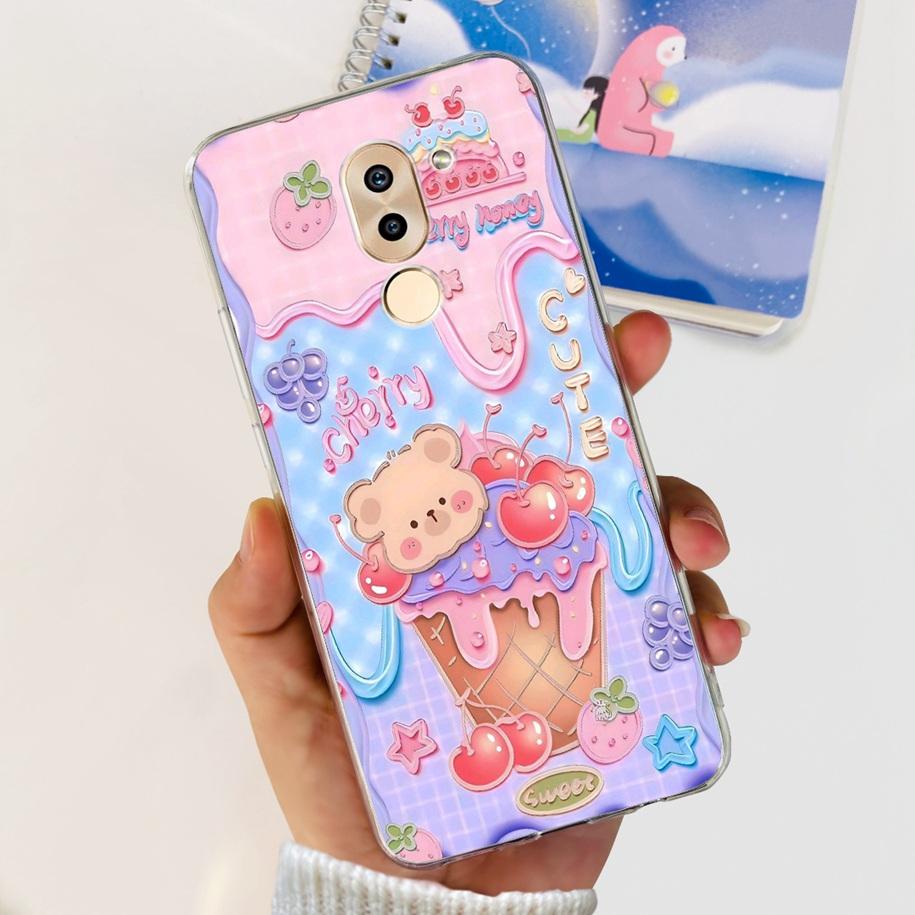 For Honor 6X Case BLN-AL10 BLL-L22 BLN-L21 Cover Fashion Flower Clear Silicone Soft Funda For Huawei Mate 9 Lite GR5 2017 Bumper