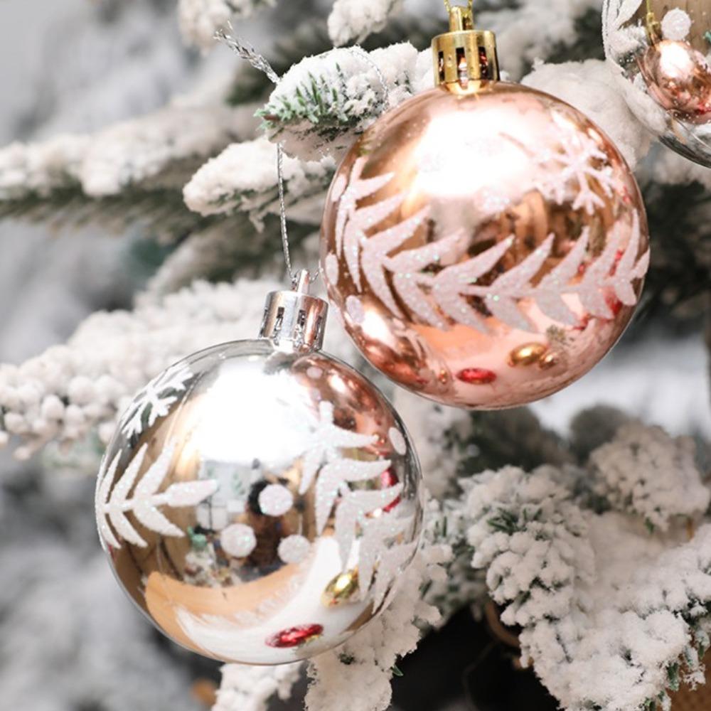 6 шт./кор. гальванизированные пластиковые шары рождественские подарочные коробки подвесные рождественские украшения