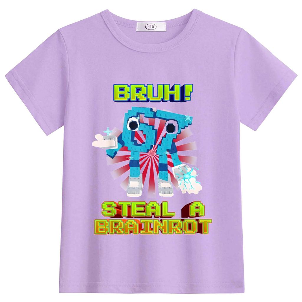 Available: StealABrainrot Kids' Summer Round-Neck Light Short Sleeve T-shirt 63301