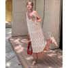 Dimanaf 2025 New Dress Women Knitting Lace Sleeveless Vest O-Neck Hollow Summer Style Loose Basic Dresses