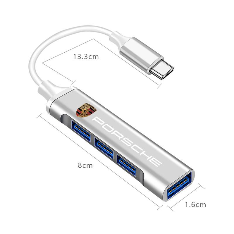 1 шт. Адаптер Type-C на USB Многопортовый распределитель-хаб Для Porsche Boxster Cayenne Panamera Macan Cayman 911 918 996 917 991 Автоаксессуары