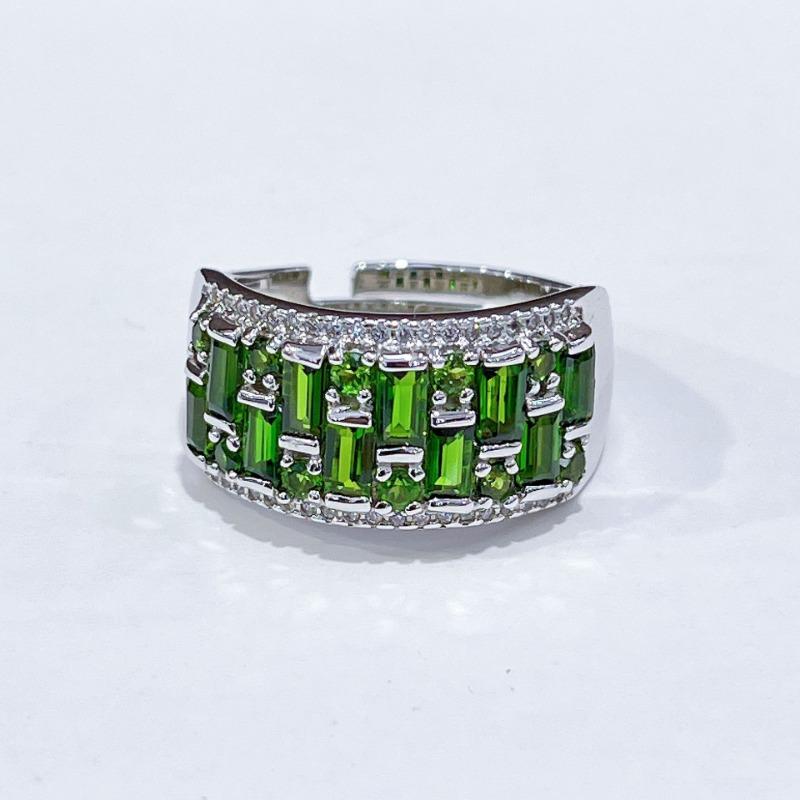 Sace Gems Кольца из стерлингового серебра 925 пробы с натуральным диопсидом для женщин, помолвка, коктейльная вечеринка, ювелирные украшения, подарок