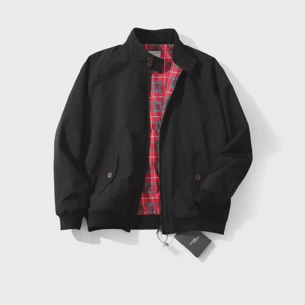 Мужская американская ретро-куртка Харрингтон: Однотонный, воротник-стойка, 3M, прочный, весенняя и осенняя одежда