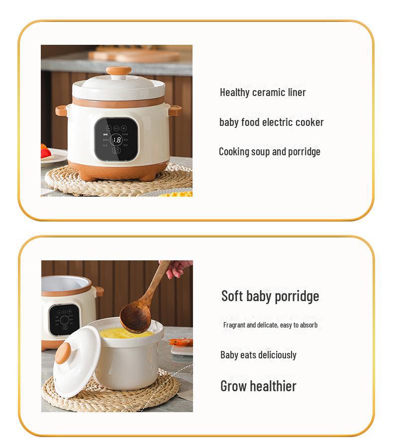 Многофункциональная электрическая кастрюля для каши и супа - керамическая мини с таймером и функцией записи на прием