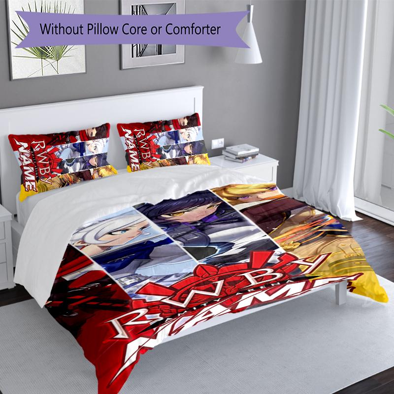3pcs Custom Name RWBY Volume Bedding Set,Includes 1 Duvet Cover and 2 Pillowcases,All-season Bedroom Decor
