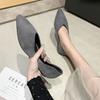 Fashion NEW Pointed Toe Low Heel Elegant Navy Blue Work Shoes for Women Shallow Woman Footwear Luxury Brand Women's Casual Flat Shoes
