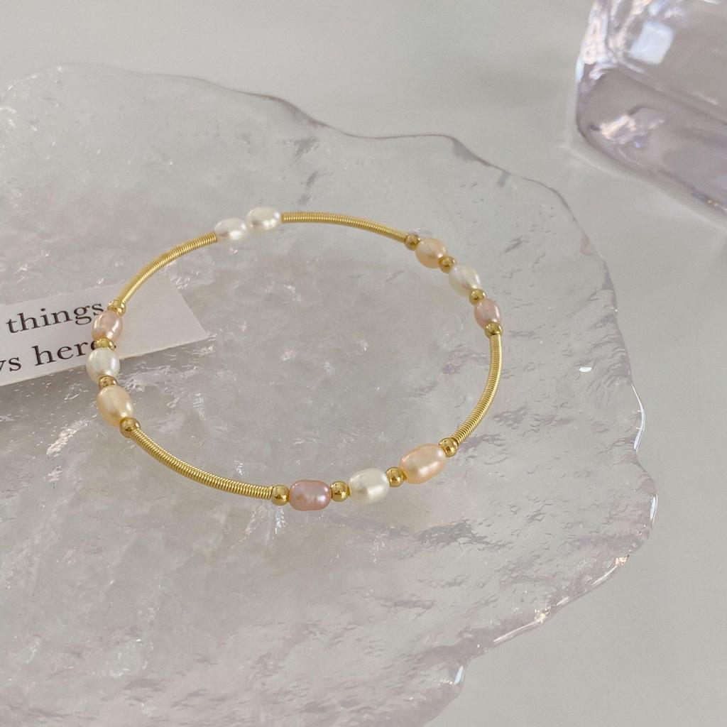 Браслет из пресноводного жемчуга неправильной формы: Элегантные украшения ручной работы для женщин