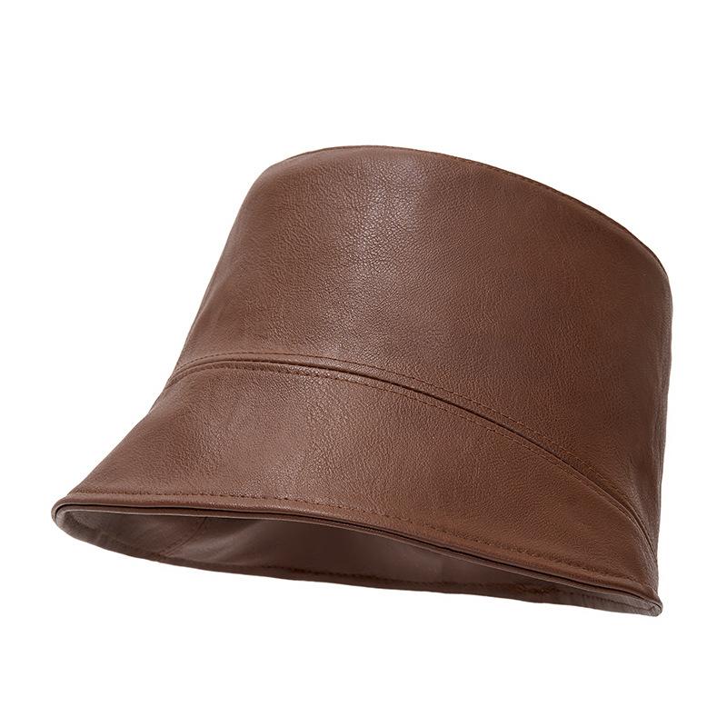 Унисекс ПУ Панама - Стильная однотонная шляпа рыбака для повседневной/городской носки (4 варианта цвета)