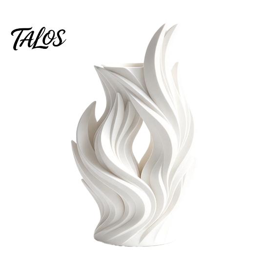 Unique Sculptural Art Vessel 3D Printed Flame Vase, Decorative Vase for Dried Flowers, Flower Holder Artistic Tabletop Home Living Room Decor Durable