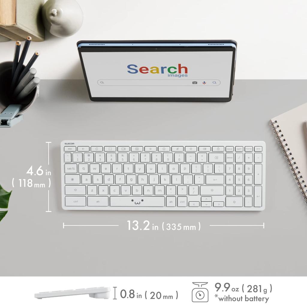 Клавиатура Bluetooth с сертификатом ELECOM WWCB Chromebook, английская (США) цифровая клавиатура, AAA, серая, TK-CB03BPGF-EN (Для ChromeOS, макет, в комплекте, батарейки)