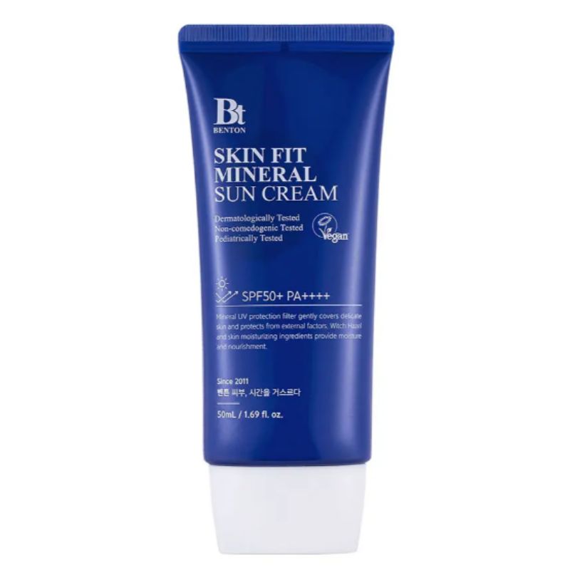 Benton Минеральный солнцезащитный крем Skin Fit SPF50+/PA++++ 50 мл – Физический солнцезащитный крем с эффектом выравнивания тона