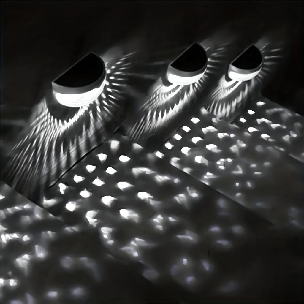 2/4 шт. светодиодные солнечные фонари для забора, уличные водонепроницаемые настенные светильники, гофрированные светильники для забора, террасы, садовой дорожки, декоративные светильники