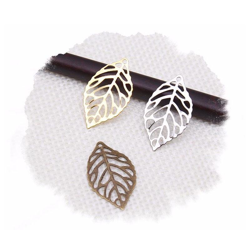 Товары для домашней вечеринки Изготовление ювелирных изделий Винтаж Ретро с покрытием DIY Золотой Шарм Филигрань 50 шт. Ювелирные аксессуары Полые листья Подвеска Ремесло