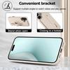 For iPhone 16 Case Kickstand Card Slots Leather Coated TPU Cover with Shoulder Strap - Beige