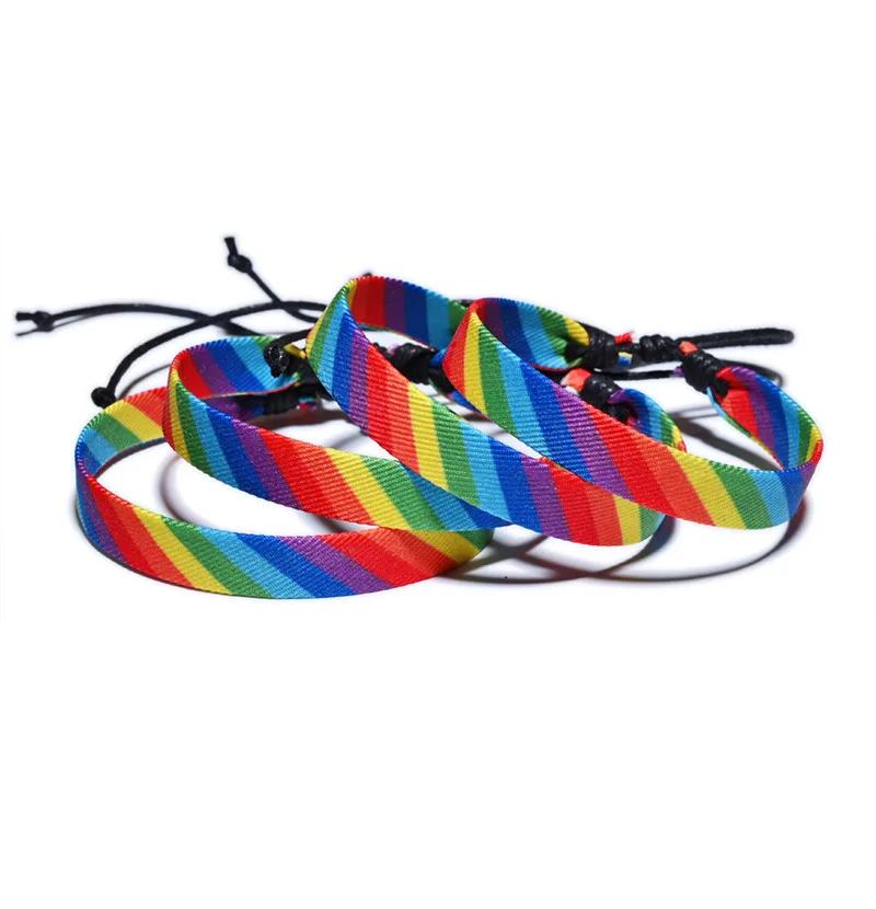 Rainbow LGBT Pride Bracelet Set For Couples Lesbian Women Relationship Matching Bracelets Men Gay Rope Chain Jewelry Accessories