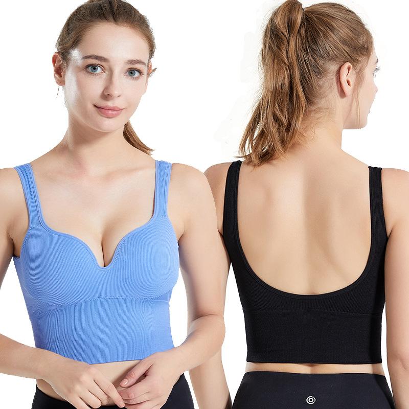 Women's Invisible 3D Seamless Deep V Big U-back Yoga Sports Tank Top One Piece High-strength Shockproof Anti-sagging Underwear