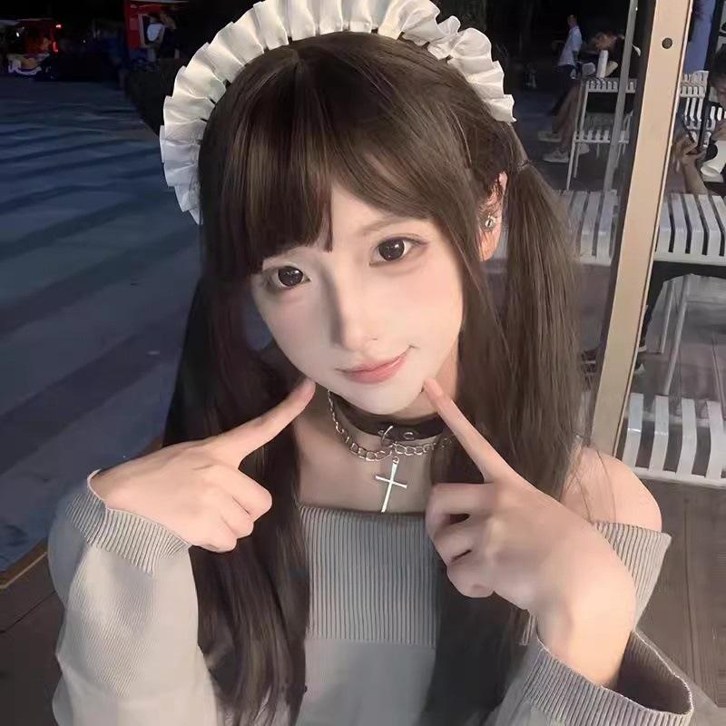 Милый крутой панк Y2K ожерелье черный крест чокер кожаный ошейник готический нишевый субкультурный аксессуары