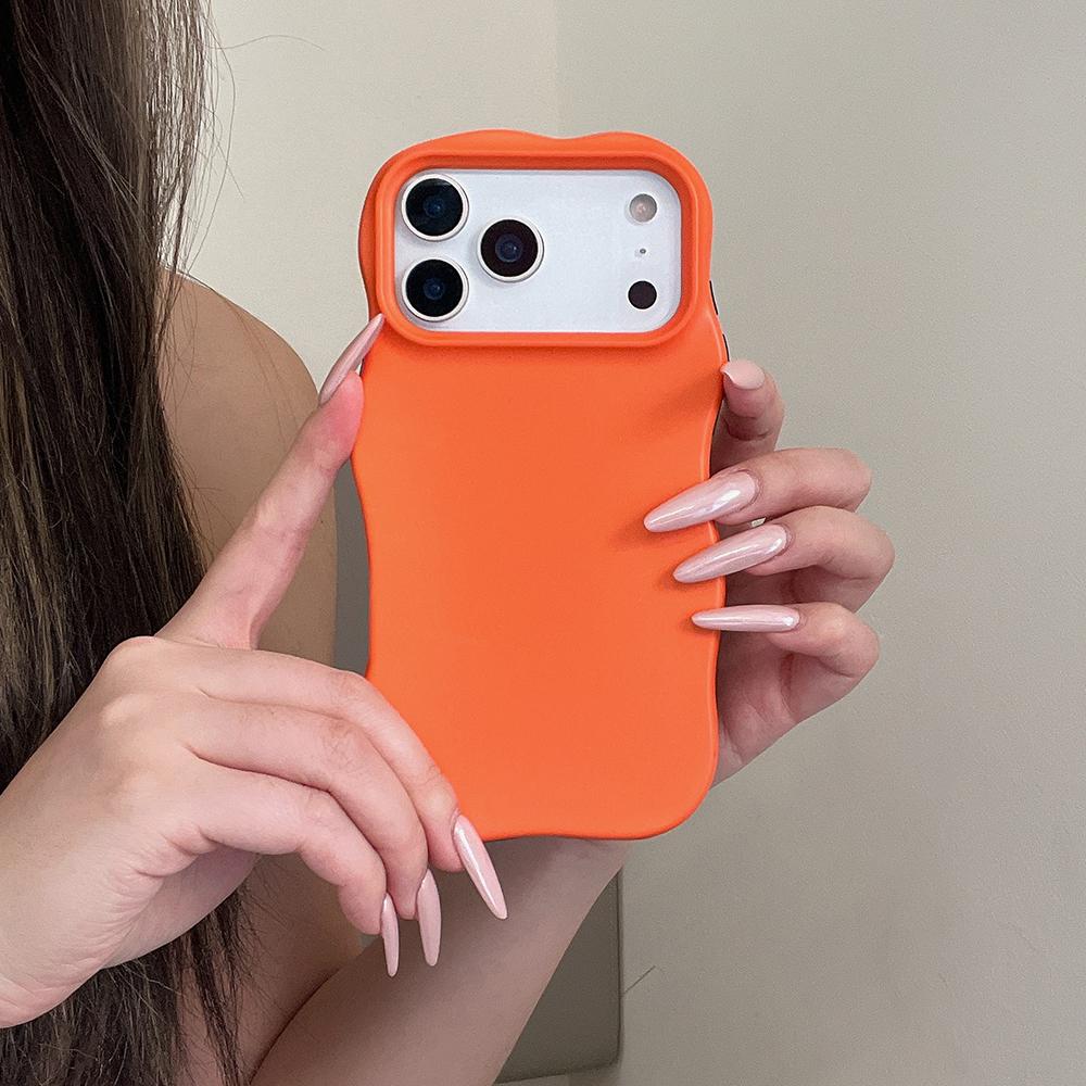 Чехол для телефона 2 в 1, милый, однотонный, матовый, для For Iphone 17 16 1 14 13 Pro Max Air, противоударный, защитный, с волнистыми краями, задняя крышка