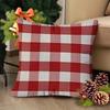 Red  White Striped Cushion Covers  Contemporary Colorblock  Polyester Christmas Winter Home  Sofa Decor