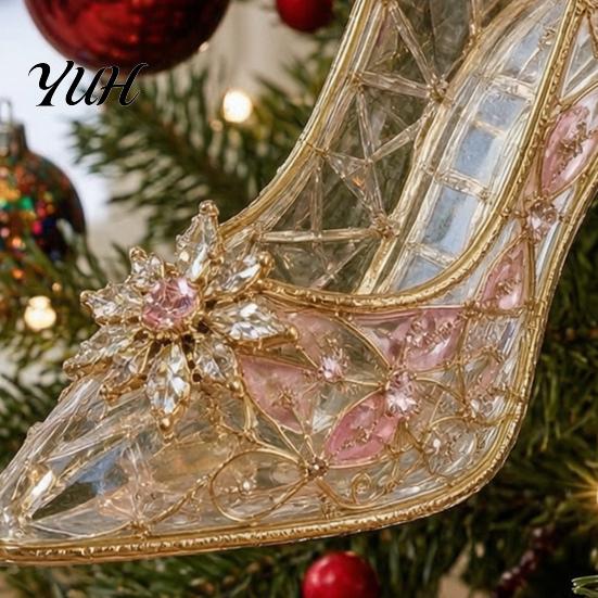 Durable Winter Ornament Christmas Magic Castle Hanging Ornament, Acrylic Festive Holiday Tree Decor Pendant for Home Party Decoration, 3D Theme