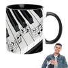 Music Theme Mug Coffee Mug Guitar Piano Violin Ceramic Cup Comfortable Handle Patterned Drinkware Home Office Desk Tea Cups