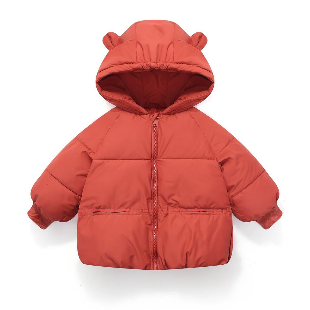 Winter Autumn Baby Warm Jacket Toddler Thickened Outerwear Boys Girls Solid Hooded Coats Children Windproof Overcoat Snowsuit